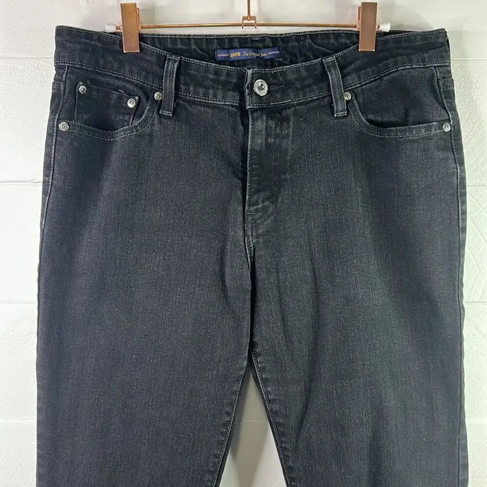 LEVI STRAUSS Black Vintage Mid Rise Skinny Jeans Pants Size 32‎